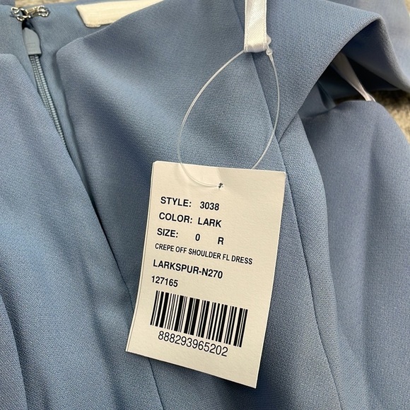 NWT Dessy Collection Off The Shoulder Trumpet Gown Bridesmaid Dress Larkspur 0 - Picture 11 of 11